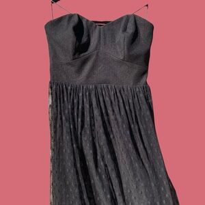 Guess Maxi Black Lace Strapless Dress